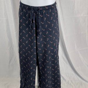 OLD NAVY, MEN'S LG NAVY BLUE SLEEPWEAR PANTS WITH CANDY-CANE PRINT